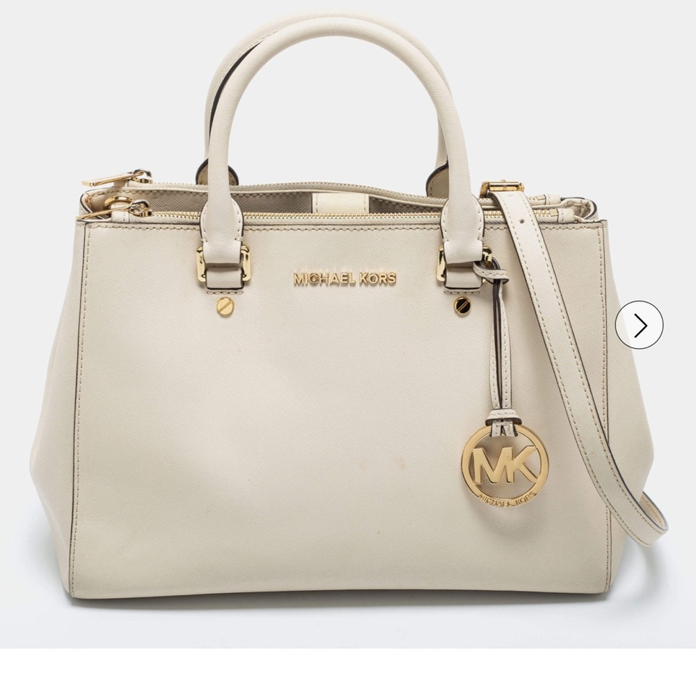 MICHAEL Michael Kors Cream Saffiano Leather Medium Sutton Tote